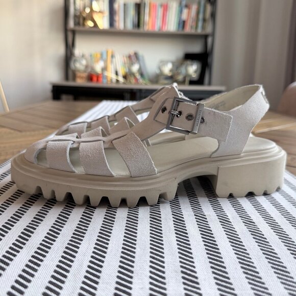 All Saints Nessa logo-patch leather sandals size 38 - Picture 6 of 11